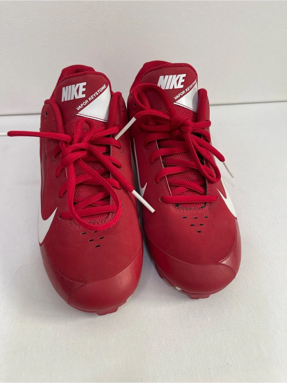 Nike Kids Red and White Vapor Keystone Youth Sneakers